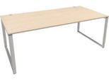 Schäfer Shop Genius Schreibtisch Modena Flex, höheneinstellbar, Rechteckform, Bügelfuß, Breite 2000 mm, Ahorn-Dekor