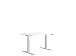 Schäfer Shop Genius Schreibtisch MODENA FLEX, elektrisch höhenverstellbar, Rechteck, T-Fuß, B 1200 x T 800 x H 645-1290 mm, weiß/weißalu