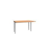 Schäfer Shop Genius Schreibtisch MODENA FLEX, 4-Fuß-Rechteckrohr, beiseitig, B 1200 mm, Buche