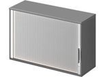 Schäfer Shop Genius Aufsatz-Querrolladenschrank TETRIS WOOD, 2 OH, B 1200 x T 421 x H 750 mm, graphit