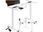 tectake® Höhenverstellbarer Schreibtisch, elektrisch, breitenverstellbar, 110 - 168 x 60 x 60 - 125 cm