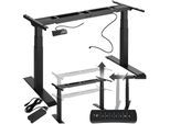 tectake® Tischgestell, elektrisch höhenverstellbar mit 2 Motoren, breitenverstellbar, 110 - 190 x 68 x 58 - 123 cm
