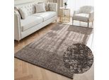 Teppich ELLE DECORATION "Prisma", beige, B:80cm H:5mm L:150cm, Baumwolle, Polyester, Teppiche, Teppich, Glanz-Effekt, Karo Design, Kachel-Optik, Wohnzimmer, Schlafzimmer,Flur