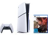 PLAYSTATION 5 Konsolen-Set "PS5 Disk Edition (Slim) + Death Stranding 2: On the Beach", weiß, schwarz, B:21,6cm H:35,8cm T:9,6cm, Spielekonsolen
