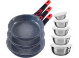 Pfannen-Set KING "Click-Grip", rot, Ø:28cm, Pfannen, abnehmbarer Griff, Induktion,Keramikbeschichtung»Fusion TI«