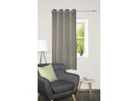 Vorhang HOME BASICS "BENOGA", stein, B:135cm H:175cm, Polyester, Gardinen, Ösenschal, Uni, Dekostruktur