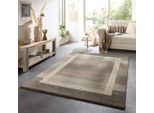 Wollteppich THEKO "Memu ZO-7406-24", grau, B:200cm H:12mm L:300cm, Schurwolle, Teppiche, Gabeh Design, reine Wolle, besonders flach, handgewebt, warme Farben