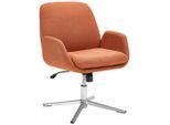 Novel Armlehnstuhl, Orange, Metall, Textil, Füllung: Schaumstoff, Drehkreuz, 60x77-84x66 cm, Stoffauswahl, Sitzfläche 360° drehbar, Esszimmer, Stühle, Esszimmerstühle, Armlehnenstühle