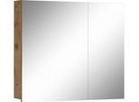 Spiegelschrank HOME AFFAIRE "Wisla", braun (wiking eiche), B:80cm H:70cm T:15cm, Holzwerkstoff, Schränke, Spiegelschrank, Breite 80 cm