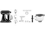 KITCHENAID Küchenmaschine "5KSM125EBM SCHWARZ MATT", schwarz (matt, schwarz), B:24cm H:36cm T:37cm, Küchenmaschinen, Gratis Fleischwolf, Schüssel, Spritzgebäckvorsatz (Wert: ca.238,- UVP), Küchenmaschine