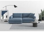 Ecksofa TRENDMANUFAKTUR "Bourbon, Mega Designsofa mit tollem Sitzkomfort, Breite 250cm, L-Form", blau (blau horizon), B:250cm H:84cm T:176cm, 100% Polyester, Sofas, Ecksofa, extra tiefe Sitzfläche, wahlweise mit Sitztiefenverstellung