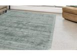 Teppich KAYOOM "Luxury 110" Gr. 2, grün (mint), B:80cm H:13mm L:150cm, Viskose, Teppiche, Teppich, Kurzflor, meliert, handweb, Wohnzimmer