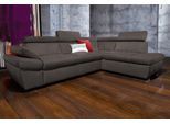 Ecksofa EXXPO - SOFA FASHION "Salerno, Funktionssofa, hoher Sitzkomfort, Breite 268cm, L-Form", grau (anthrazit), B:268cm H:77cm T:204cm, NaturLeder;Primabelle-Microfaser (100% Polyester);Luxus-Kunstleder, Sofas, Ecksofa, inkl. Kopf- und Armteilverstellung, wahlweise mit Bettfunktion