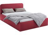 Polsterbett, rot, B:150cm L:210cm, Bezug Bett: wahlweise Microfaser (100% Polyester), Strukturstoff (77% Polyester, 23% Viskose) oder Kunstleder;Bonnell-Federkernmatratze: Mischgewebe (51% Polyprophlen, 39% Polyester, 10% Baumwolle);Kaltschaummatratze: Frottee (100% Polyester), Bezug abnehm- und waschbar bis 60C, WESTFALIA SCHLAFKOMFORT, Betten, Polsterbett, inkl. Bettkasten bei Ausführung mit Mat