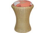 Truhe HOME AFFAIRE, beige (natur), H:53cm Ø:42cm, Truhen, Wäschesitzhocker mit Stauraum