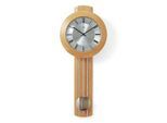 Funk-Pendelwanduhr AMS "F5132/18", braun (buchefarben), Wanduhren, B/H/L: 60cm x 25cm, Quarzuhr, Holzgehäuse,Buche,Esszimmer,Wohnzimmer,Made in Germany