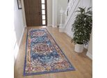 Teppich HANSE HOME "Maderno", blau, B:80cm H:8mm L:240cm, Jute, Polyester, Polypropylen (PP), Teppiche, Teppich, Läufer, Orientalisch, Kurzflor, Wohnzimmer, Schlafzimmer, Esszimmer