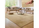 Teppich PACO HOME "Cadiz 630", beige, B:200cm H:14mm L:280cm, Polyester, Teppiche, Teppich, Uni-Farben, besonders weich, waschbar, auch als Läufer erhältlich