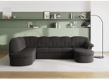 Wohnlandschaft DOMO COLLECTION "Pegnitz, zeitlos&modern, elegante Rückensteppung, Breite 292cm, U-Form", braun (espresso), B:292cm H:82cm T:180cm, 92% Polyester, 8% Nylon, Sofas, Wohnlandschaft, wahlweise mit Bettfunktion