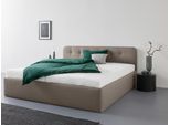 Polsterbett "Rostock", beige (dunkel beige), L:210cm, Bezug 100% Polyurethan, Polsterung: Polsterwatte, Material Gestell: gepolsterter Holzwerkstoff, WESTFALIA SCHLAFKOMFORT, Betten, Polsterbett, auch mit Stauraum und Kopfteilverstellung erhältlich