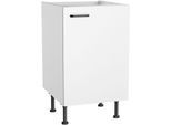 Spülenschrank KOCHSTATION "KS-Paula", weiß matt, weiß, B:50cm H:87cm T:58,4cm, Schränke, Spülenschrank, 50 cm breit, 87 cm hoch, mit 1 Tür