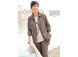 Blusenblazer "Blusenjacke", Damen, Gr. 24, grau (taupe), 100% Polyester, Blazer Blusenblazer