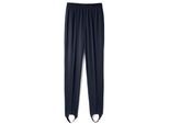 Bügelfaltenhose CLASSIC BASICS, Damen, Gr. 24, Kurzgrößen, blau (marine), 100% Polyester, unifarben, lang, Hosen