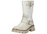 Stiefel MUSTANG SHOES "Mustang Shoes Stiefel Lederimitat/Textil", Damen, Gr. 38, beige (ivory), Lederimitat, Textil, Schuhe Stiefel