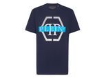 T-Shirt PHILIPP PLEIN "T-Shirt Rundhalsausschnitt Ss", Jungen, Gr. L, blau (24, navy), Obermaterial: 100% Baumwolle, Shirts T-Shirt