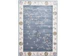 Teppich Gr. 6, blau (grau), B:200cm H:8mm L:290cm, Viskose, Teppiche, Teppich