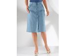 Jeansrock CASUAL LOOKS, Damen, Gr. 24, blau (blau, bleached), 100% Baumwolle, unifarben, kurz, Röcke Jeansrock