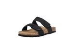 Sandale CRUZ "Liland", Damen, Gr. 41, schwarz, Lederimitat, Rindsleder, Schuhe Schlappen Pantolette, mit praktischem Klettverschluss