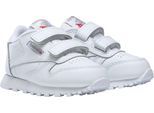 Sneaker REEBOK CLASSIC "CLASSIC LEATHER SHOES", Mädchen, Gr. 24, weiß (weiß, carbon, vecblu), Leder, Synthetik, Schuhe Sneaker, mit Klettverschluss