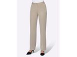 Bügelfaltenhose LADY, Damen, Gr. 24, Kurzgrößen, beige (sesam), 64% Polyester, 34% Viskose, 2% Elasthan, unifarben, lang, Hosen