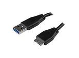StarTech.com 50cm schlankes SuperSpeed USB 3.0 A auf Micro B Kabel - St/St - USB 3.0 Anschlusskabel - Schwarz - USB-Kabel - Micro-USB Typ B (M)
