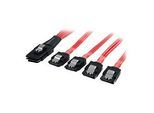 StarTech.com Serial ATA SCSI SAS Kabel 50cm - SFF-8087 auf 4x SATA mit Lasche - Mini SAS auf SATA Kabel 1x SFF8087 Stecker 4x S-ATA Buchse - SATA- / SAS-Kabel - Serial ATA 150/300/600 - 4-Lane - SATA (R)
