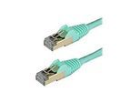 StarTech.com 2m CAT6A Ethernet Cable, 10 Gigabit Shielded Snagless RJ45 100W PoE Patch Cord, CAT 6A 10GbE STP Network Cable w/Strain Relief, Aqua, Fluke Tested/UL Certified Wiring/TIA - Category 6A - 26AWG (6ASPAT2MAQ)