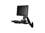StarTech.com Wandmontage Sitz-/ Steh Workstation - 1 Monitor bis zu 24" - VESA - Höhenverstellbarer Ergonomischer Schreibtisch - Befestigungskit (Wandplatte, Spalte, Tastatur-Tablett, Monitorarm)
