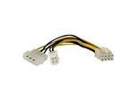 StarTech.com 15cm 4pin auf 8pin EPS-Netzadapter mit LP4 - Bu/St - Stromadapter Buchse/ Stecker - Netzteil - 4 PIN ATX12V (W)