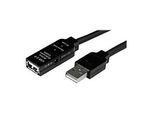 StarTech.com 25m aktives USB 2.0 Verlängerungskabel - St/Bu - USB Reapeater / Signalverstärker Kabel Stecker/Buchse - Schwarz - USB-Verlängerungskabel - USB (W)