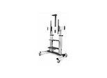 StarTech.com Rolling TV Cart/Stand On Wheels, Up to 100inch/220lb Screens - Wagen - für Flachbildschirm - Kunststoff, Aluminium, Stahl - Schwarz, Silber - Bildschirmgröße: 152.4-254 cm (60"-100")