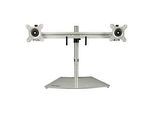 StarTech.com Doppelmonitorhalterung - Ergonomische, freistehende Doppelmonitor-Tischhalterung für zwei 24" Bildschirme(je 8kg) mit VESA-Montage - Synchronisierte Höhenverstellung - Silber (ARMDUOSS)