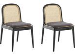 Esszimmerstuhl "Lina, 2er-Set, Massivholz", schwarz (schwarz, schwarz), H:83cm T:54,7cm, Polyester, LEGER HOME BY LENA GERCKE, Stühle, Esszimmerstuhl, Polsterstuhl mit Rahmen und Beinen aus massivem Eschenholz