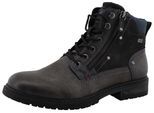 Schnürboots MUSTANG SHOES "Marcas", Herren, Gr. 42, grau, Lederimitat, used, Basic, Schuhe Schnürboots, Business Stiefel, Boots mit Textilfutter
