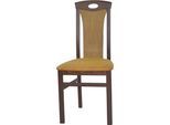 4-Fußstuhl, gelb (gelb, nussbaum nachbildung, gelb), B:45cm H:95cm T:48cm, HOFMANN LIVING AND MORE, Stühle