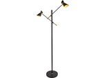 SEARCHLIGHT Stehlampe "Diablo 2Lt LED Adjustable Floor Lamp - Black Metal & Gold", schwarz (matt schwarz und metallisch, gold), 2, H: 160cm, 1 Stk., Leuchten, Stehlampe