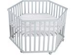 Laufgitter ROBA "Sternenzauber, taupe, 6-eckig", Baby, grau (taupe), Laufställe Laufgitter, mit Stoffeinlage