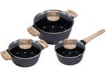 Topf-Set KING "Essential", braun (schwarz, holzfarben), Töpfe, Induktion