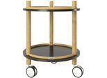 Regalwagen PLAYBOY "CARLY", schwarz (natur, schwarz), B:40cm H:50cm T:40cm, MDF, Massivholz, Regale, Beistellwagen