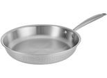 Bratpfanne RESTO KITCHENWARE "Crater Pfanne aus Tri-Ply (Edelstahl + Aluminium + Edelstahl) ofenfest", silber (silberfarben), H:5,5cm L:30cm Ø:28cm, Pfannen, Bratpfanne, Energieeinsparung 25% durch die dreilagige Basis